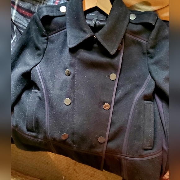 BCBG MaxAzria black wool military coat L - Picture 11 of 11